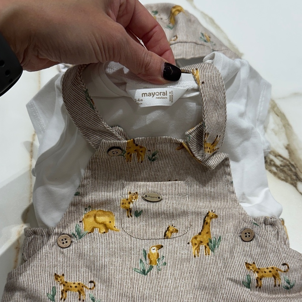Mayoral Beige Safari Romper Set - Picture 2 of 5